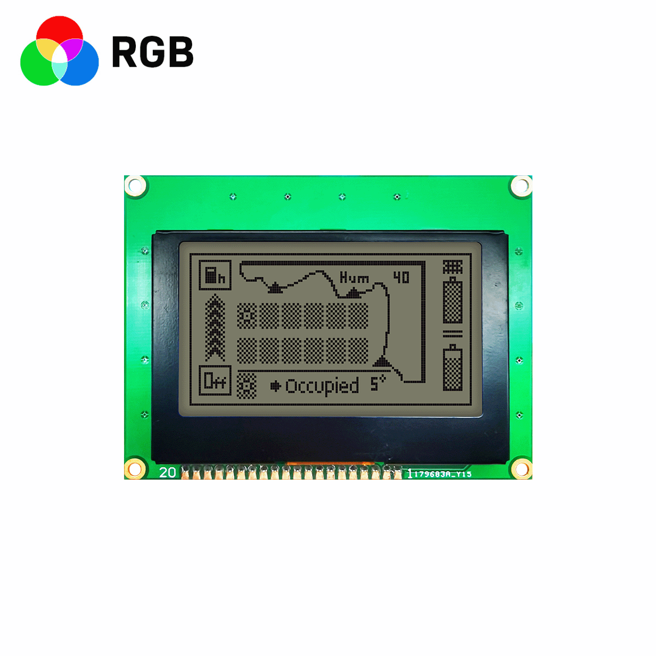 3.0 inch 128x64 Graphic LCD Module | RGB Backlight | SPI Interface | Arduino