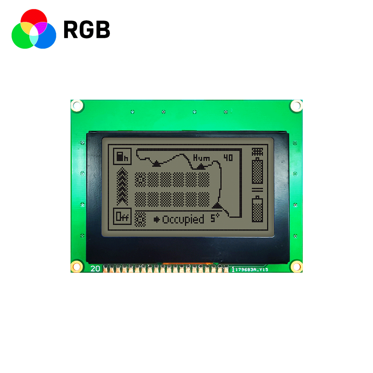 3.0 inch 128x64 Graphic LCD Module | RGB Backlight | SPI Interface | Arduino