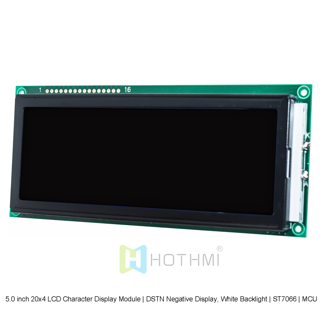 5.0 inch 20x4 LCD Character LCD Modules | DSTN Negative Display, White Backlight | ST7066 | MCU Interface | Black Background with White Characters Arduino
