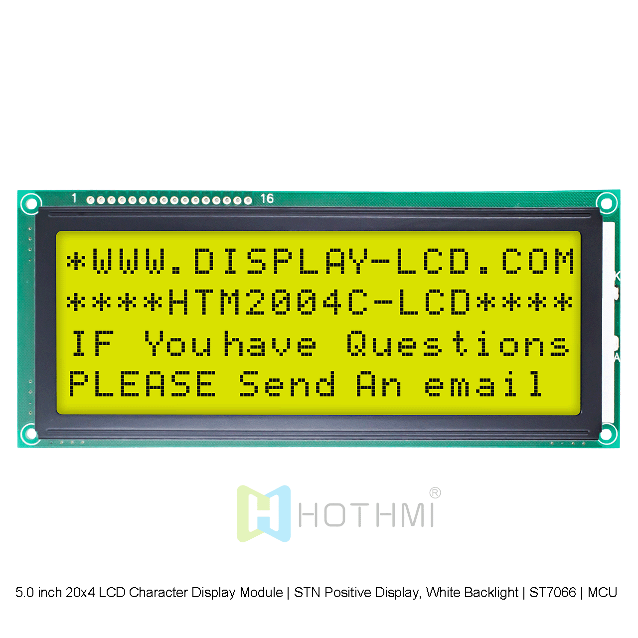 20x4 Character LCD Modules | STN (+) With Yellow-green Backlight 