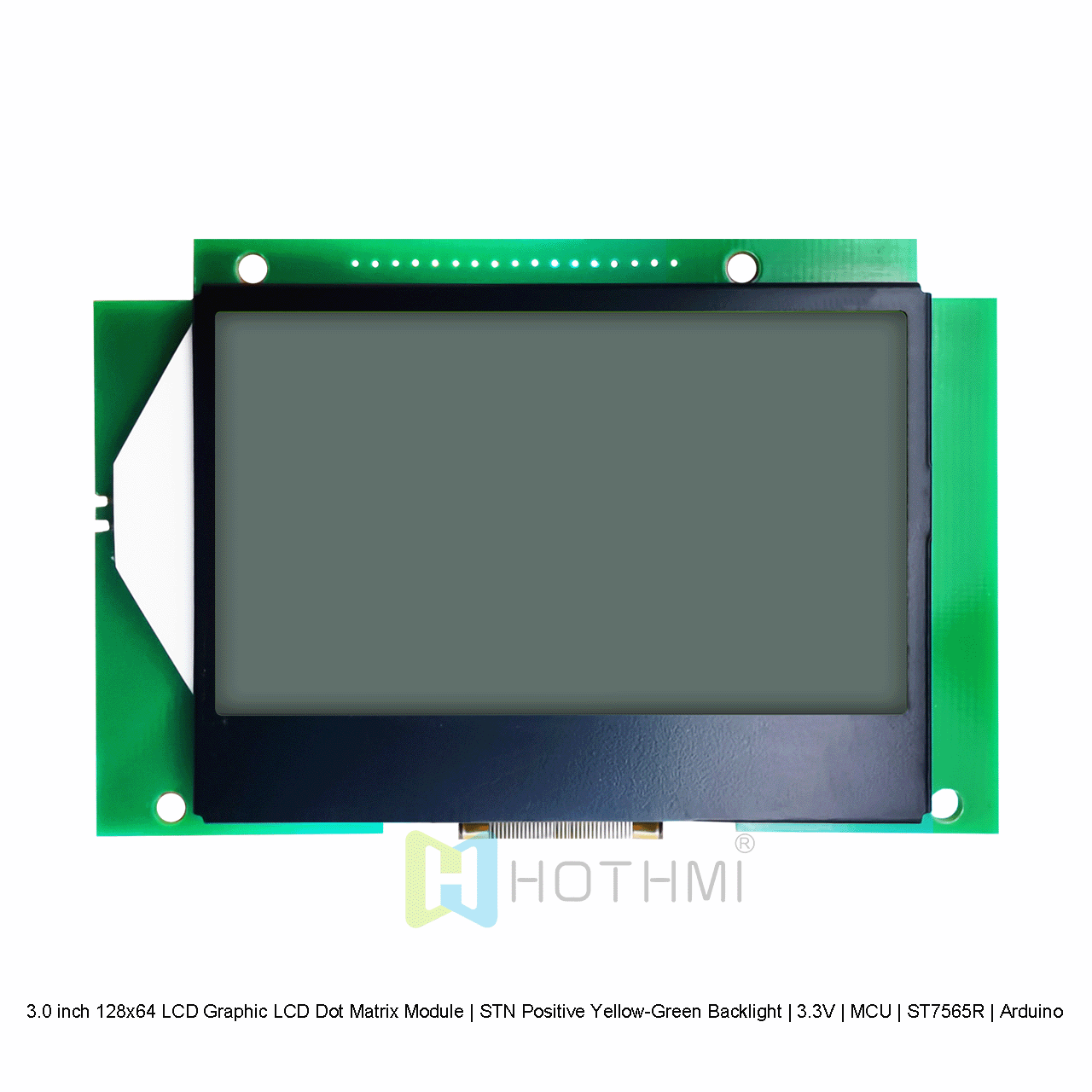 3.0 inch 128x64 LCD Graphic LCD Dot Matrix Module | STN Positive Yellow-Green Backlight | 3.3V | MCU | ST7565R | Arduino