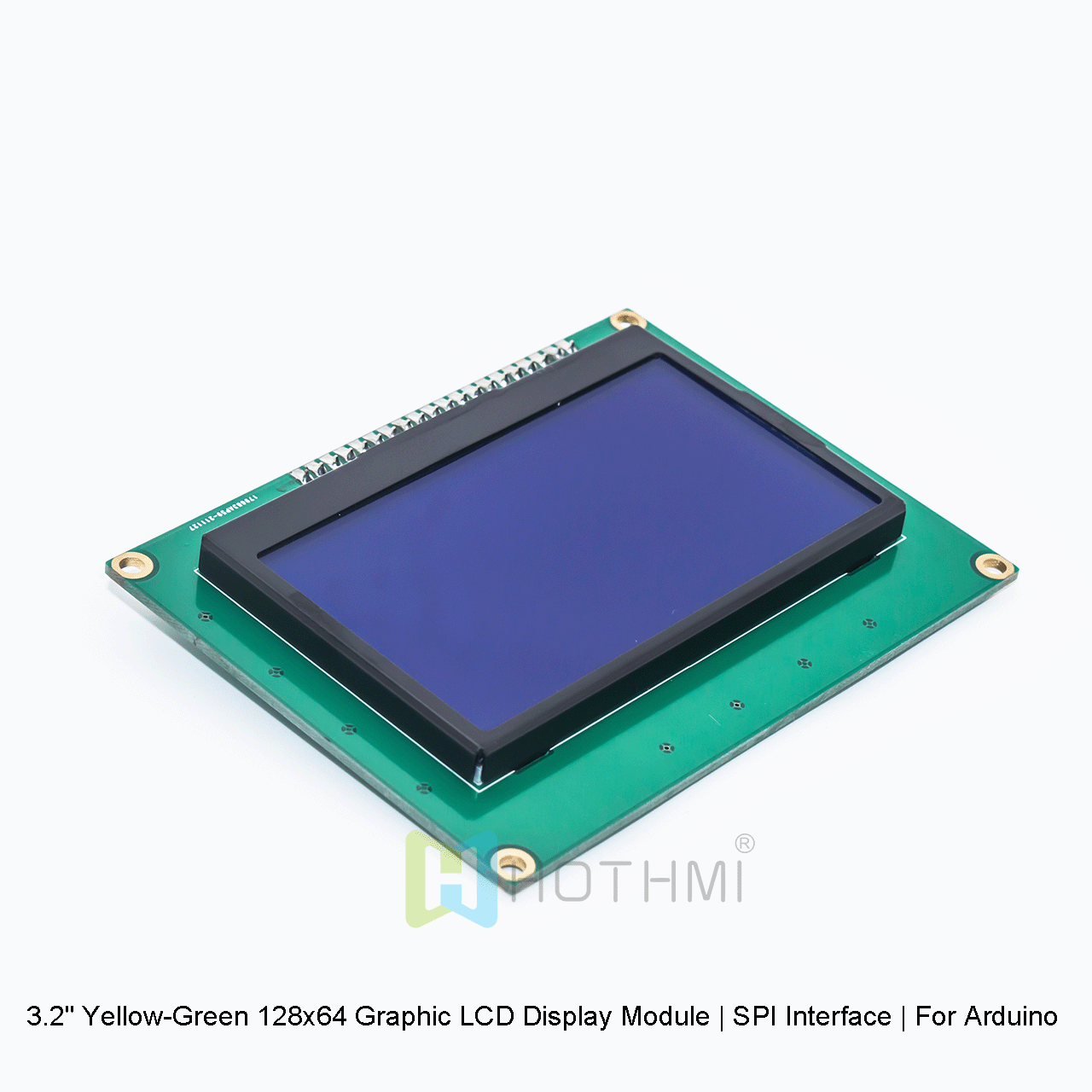 3.2" Yellow-Green 128x64 Graphic LCD Display Module | SPI Interface | For Arduino | 3.3V