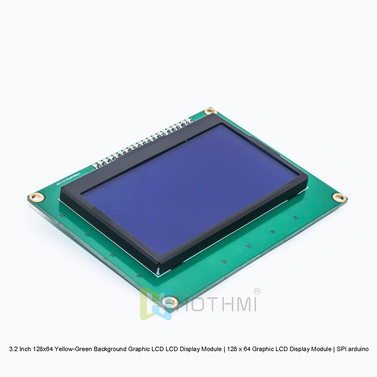 3.2 Inch 128x64 Graphic LCD Display With Yellow-Green Background For Arduino