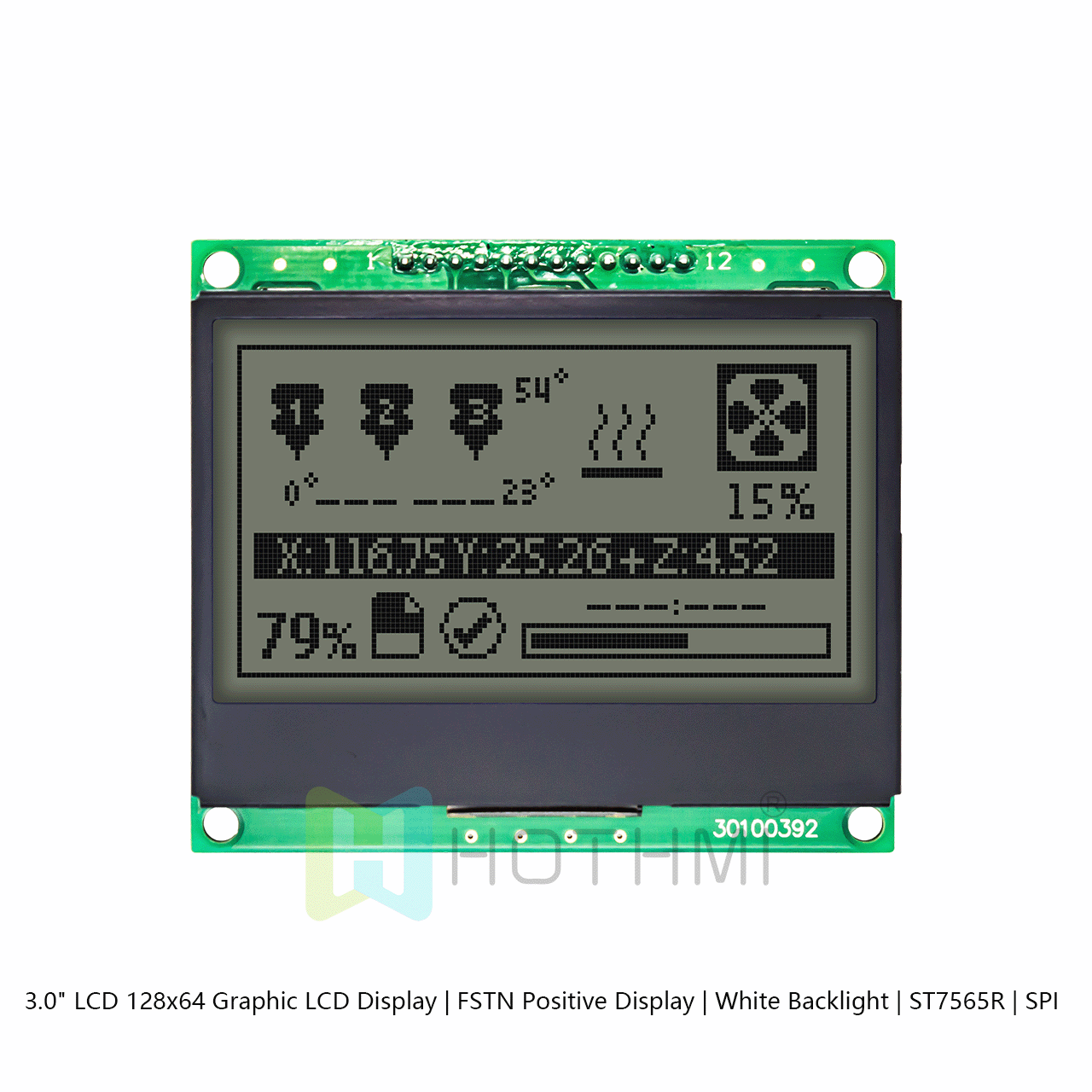 128 x 64 Graphic LCD Module | FSTN+ With White Backlight ST7565R
