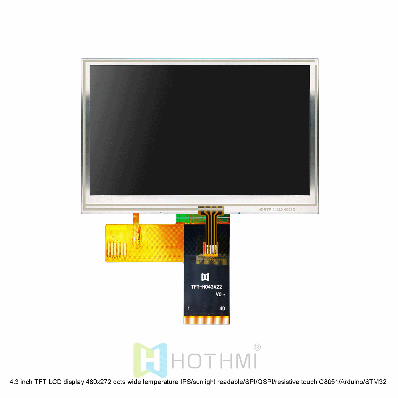 4.3 inch Resistive Touch TFT LCD Display With QSPI Interface