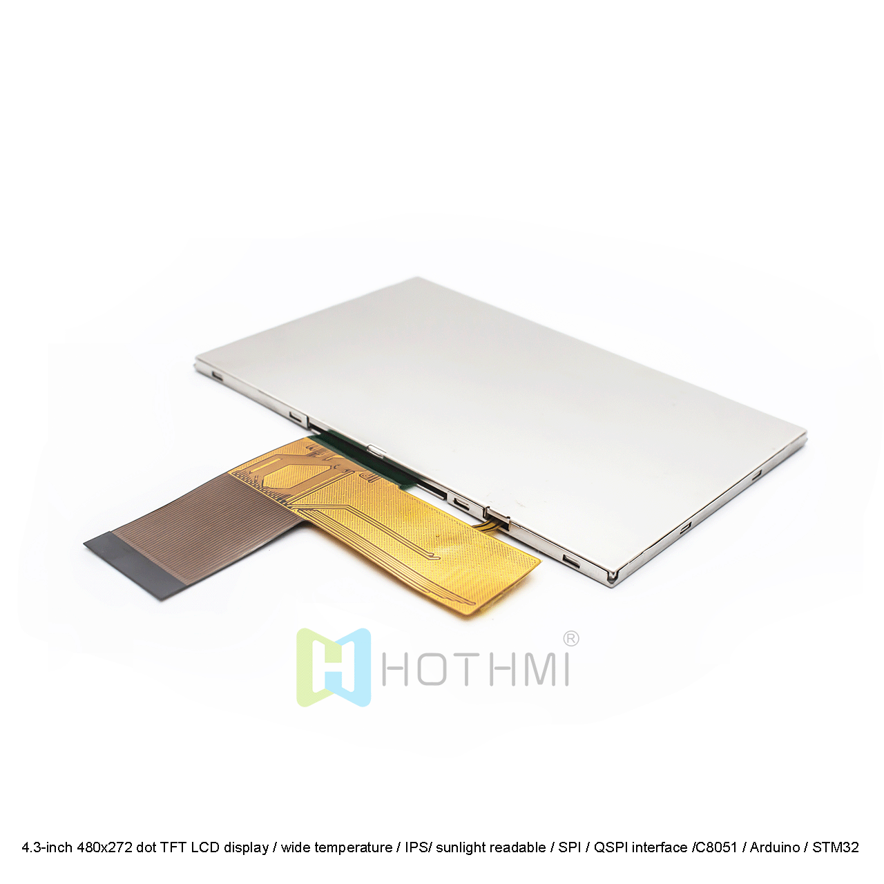 4.3-inch 480x272 TFT LCD Display | QSPI Interface Sunlight Readable