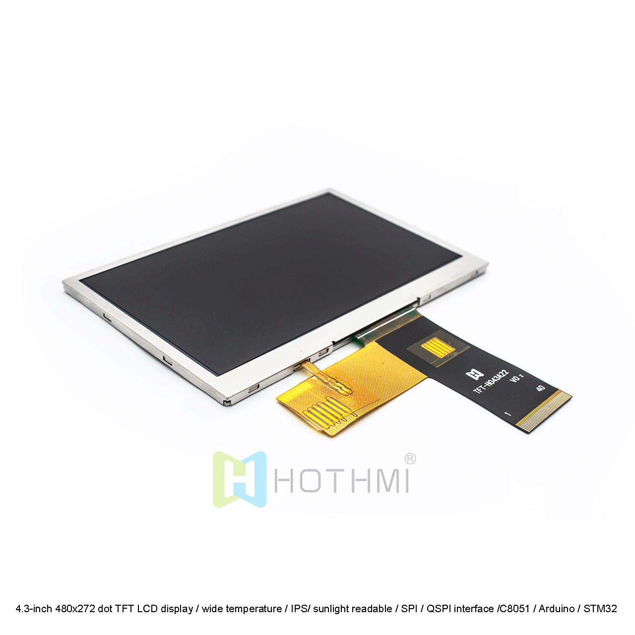 4.3-inch 480x272 TFT LCD Display | QSPI Interface Sunlight Readable