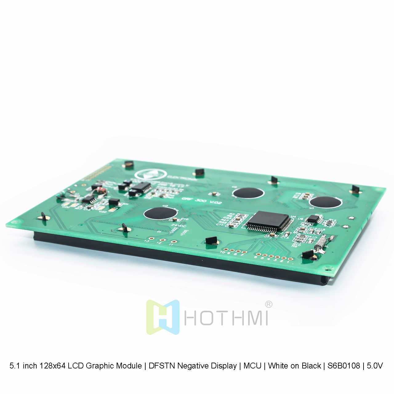 5.1 inch 128x64 LCD Graphic Module | DFSTN Negative Display | MCU | White on Black | S6B0108 | 5.0V arduino