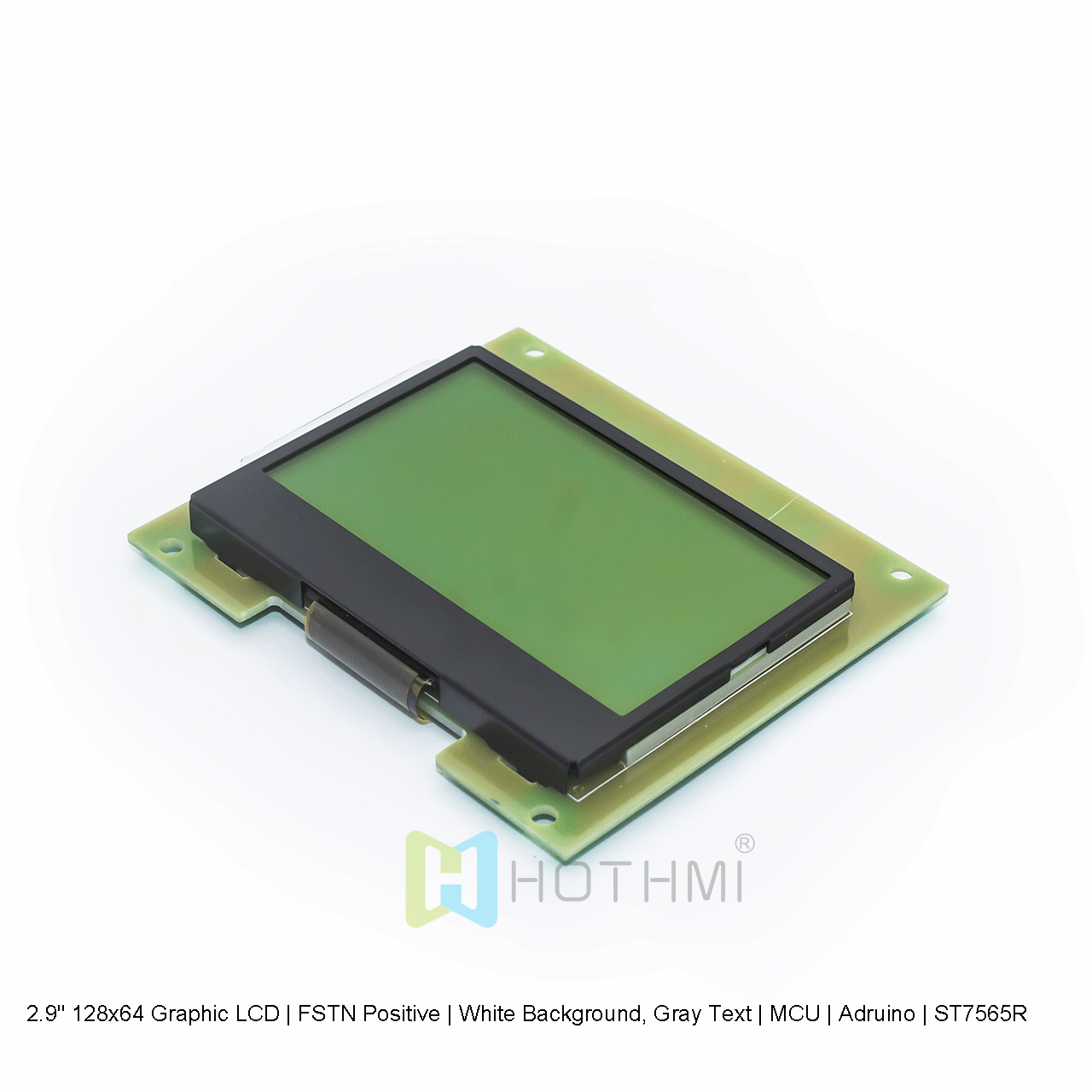 2.9" 128x64 Graphic LCD | FSTN Positive | White Background, Gray Text | MCU | Arduino | ST7565R