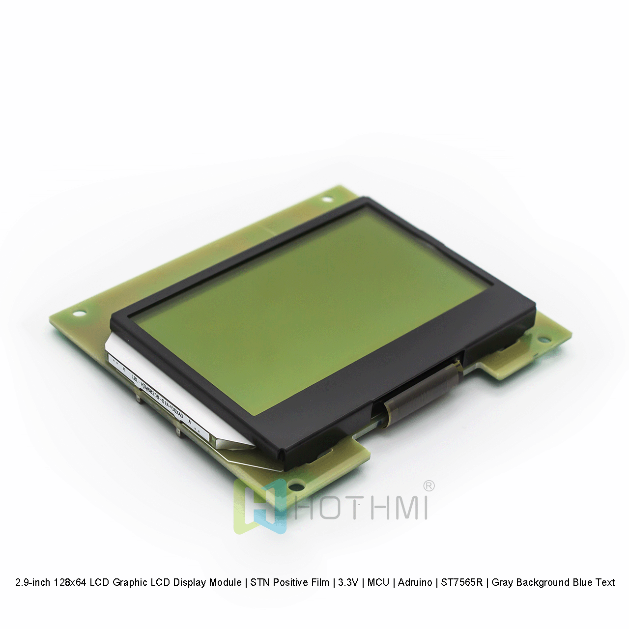 2.9-inch 128x64 LCD Graphic LCD Display Module | STN Positive Film | 3.3V | MCU | Arduino | ST7565R | Gray Background Blue Text