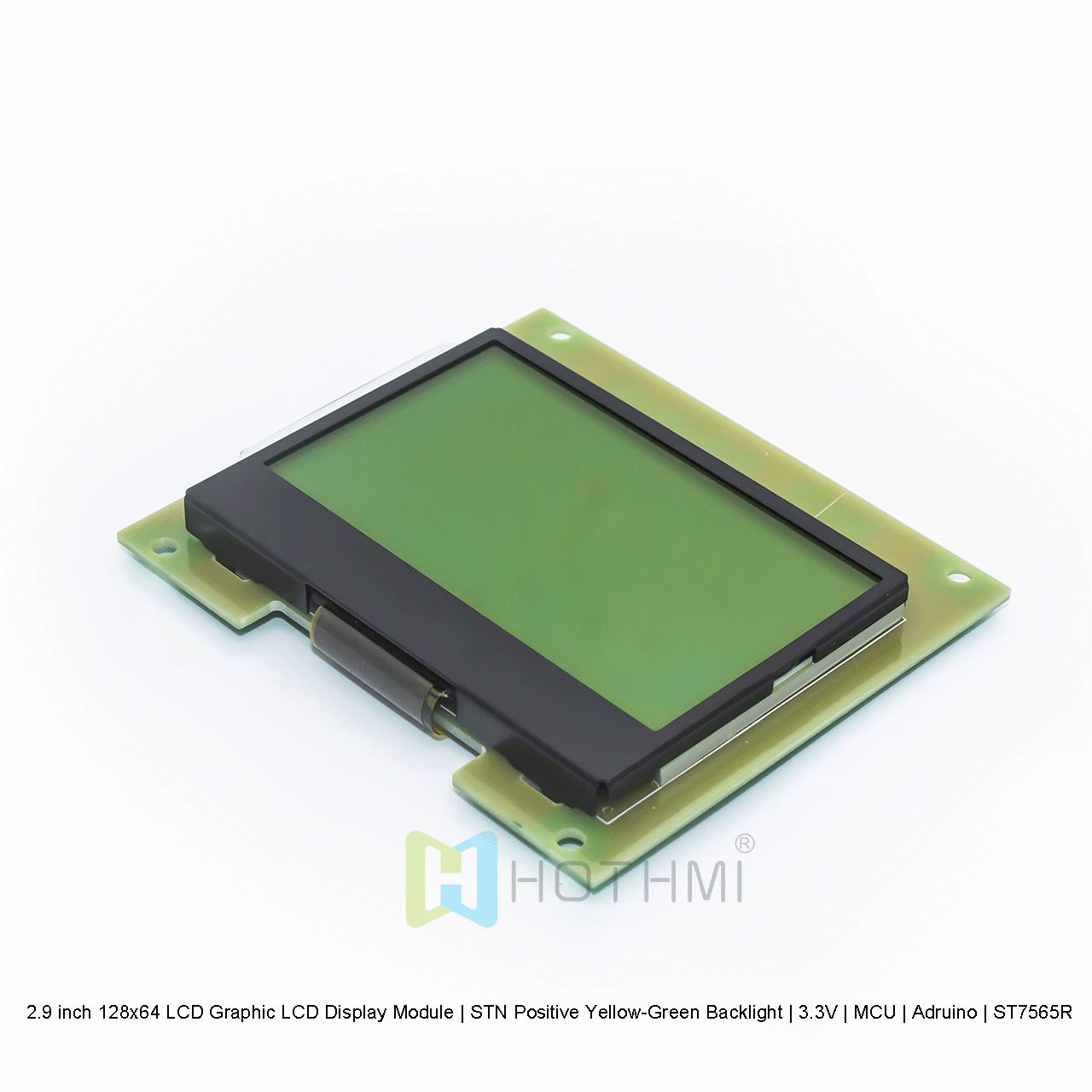 2.9 inch 128x64 LCD Graphic LCD Display Module | STN Positive Yellow-Green Backlight | 3.3V | MCU | Arduino | ST7565R