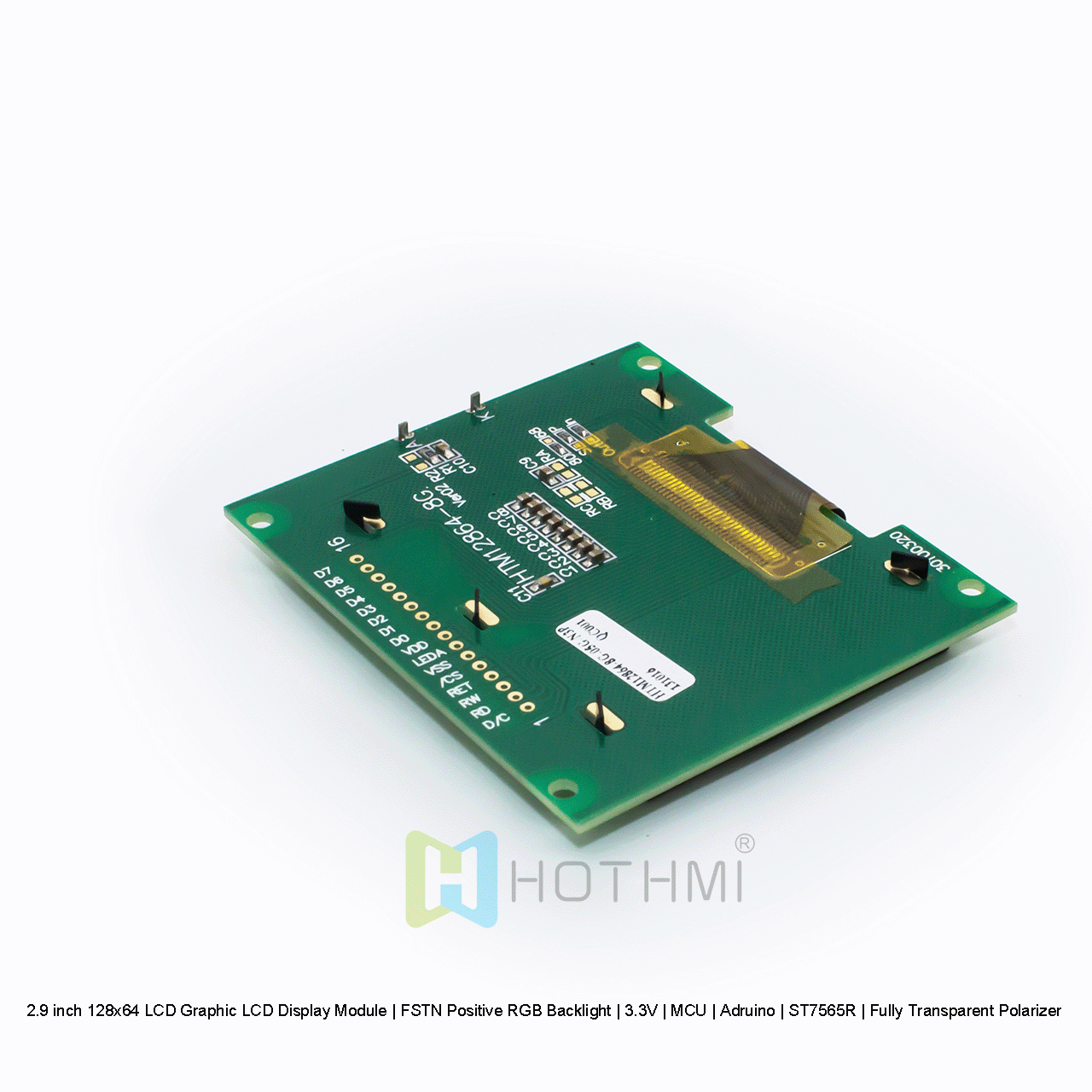 2.9 inch 128x64 LCD Graphic LCD Display Module | FSTN Positive RGB Backlight | 3.3V | MCU | Arduino | ST7565R | Transmissive Polarizer