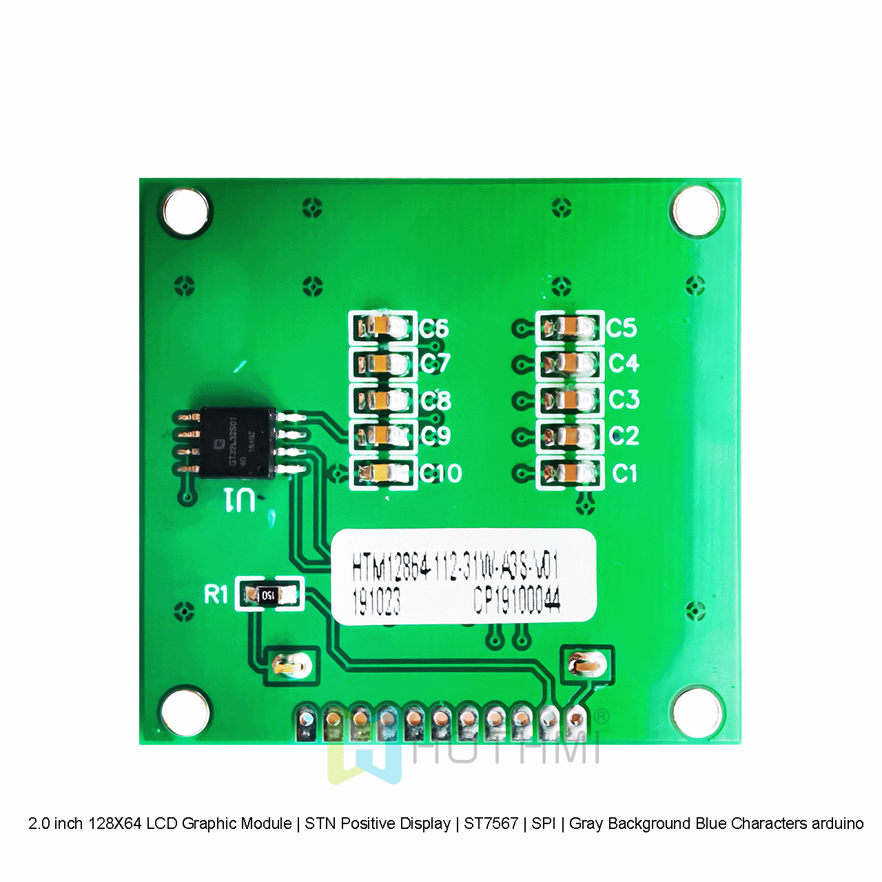 2.0 inch 128X64 LCD Graphic Module | STN Positive Display | ST7567 | SPI | Gray Background Blue Characters arduino