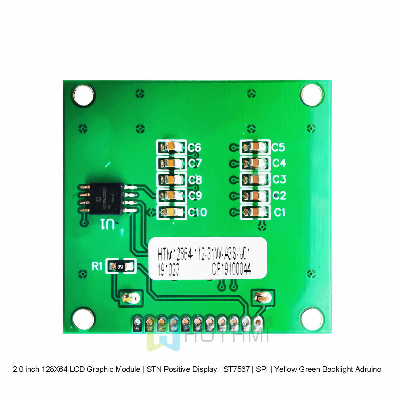 2.0 inch 128X64 LCD Graphic Module | STN Positive Display | ST7567 | SPI | Yellow-Green Backlight Arduino