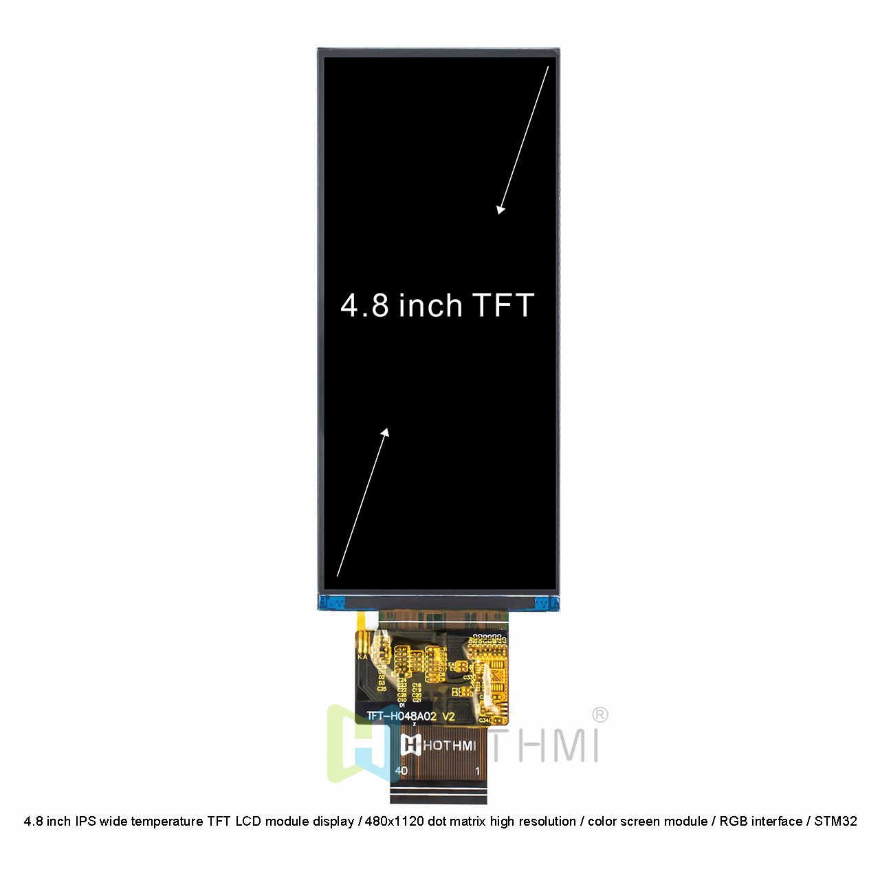 4.8 Inch TFT LCD | 480x1120 Resolution With RGB Interface