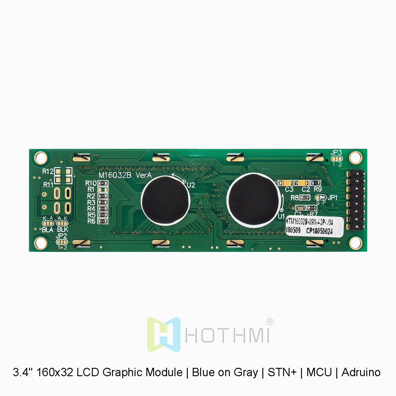 3.4" 160x32 LCD Graphic Module | Blue on Gray | STN+ | MCU | Arduino