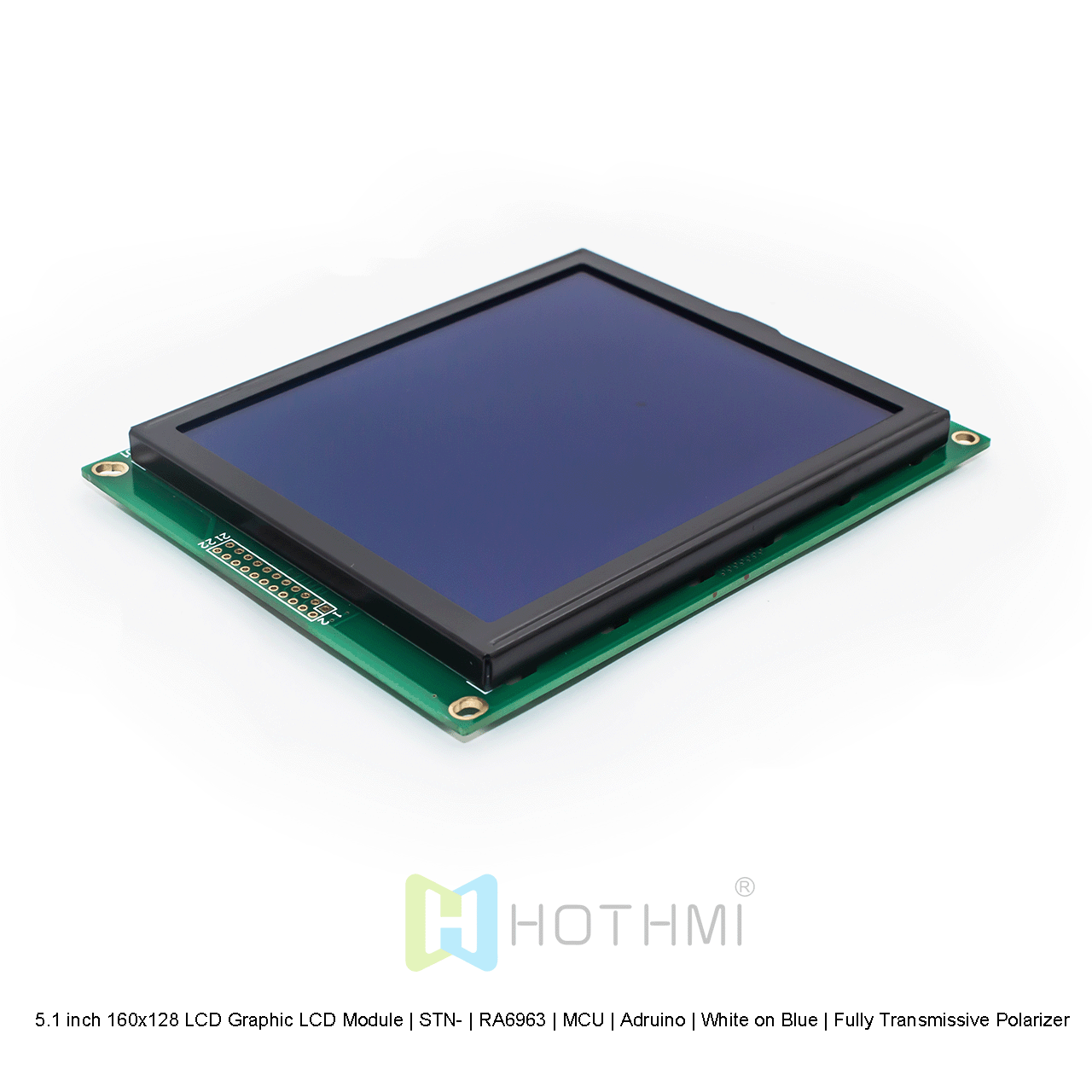 5.1 inch 160x128 LCD Graphic LCD Module | STN- | RA6963 | MCU | Arduino | White on Blue | Fully Transmissive Polarizer