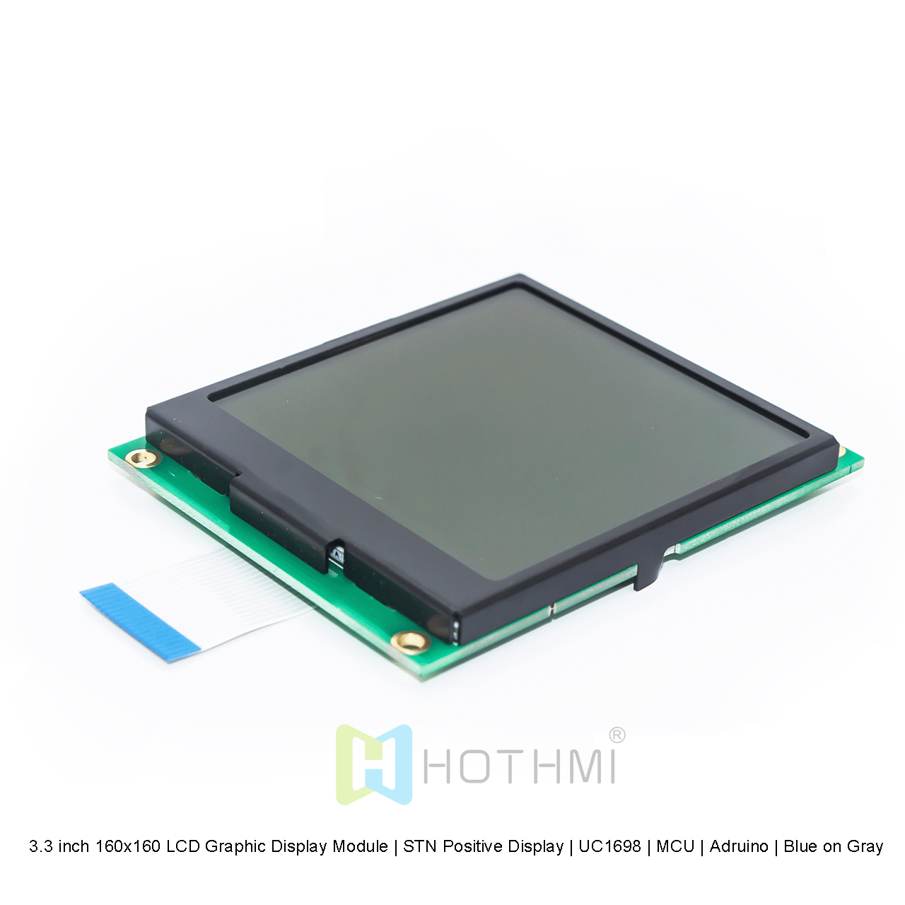 3.3 inch 160x160 LCD Graphic Display Module | STN Positive Display | UC1698 | MCU | Arduino | Blue on Gray