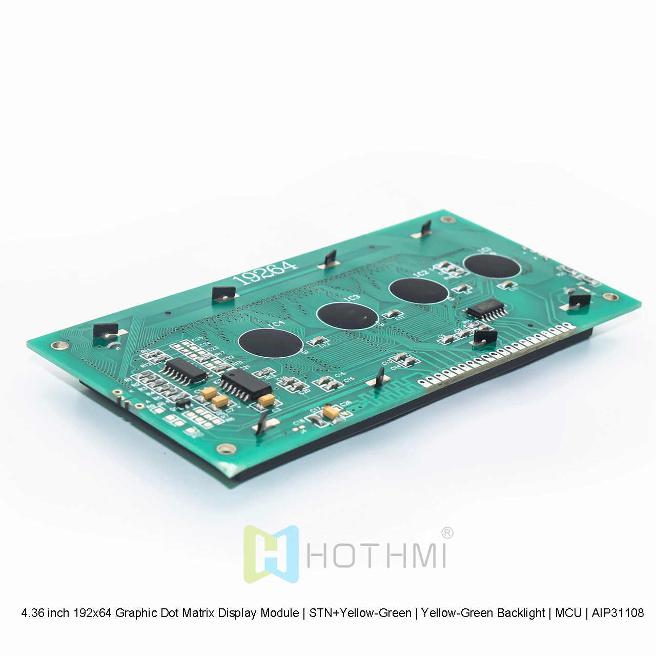 4.36 inch 192x64 Graphic Dot Matrix Display Module | STN+Yellow-Green | Yellow-Green Backlight | MCU | AIP31108