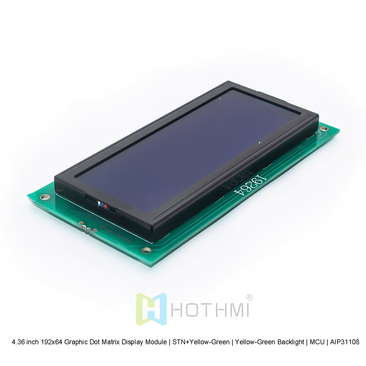 4.36 inch 192x64 Graphic Dot Matrix Display Module | STN+Yellow-Green | Yellow-Green Backlight | MCU | AIP31108