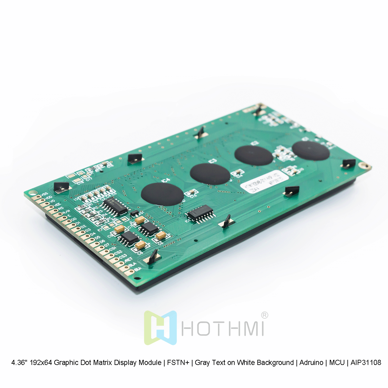 4.36" 192x64 Graphic Dot Matrix Display Module | FSTN+ | Gray Text on White Background | Arduino | MCU | AIP31108