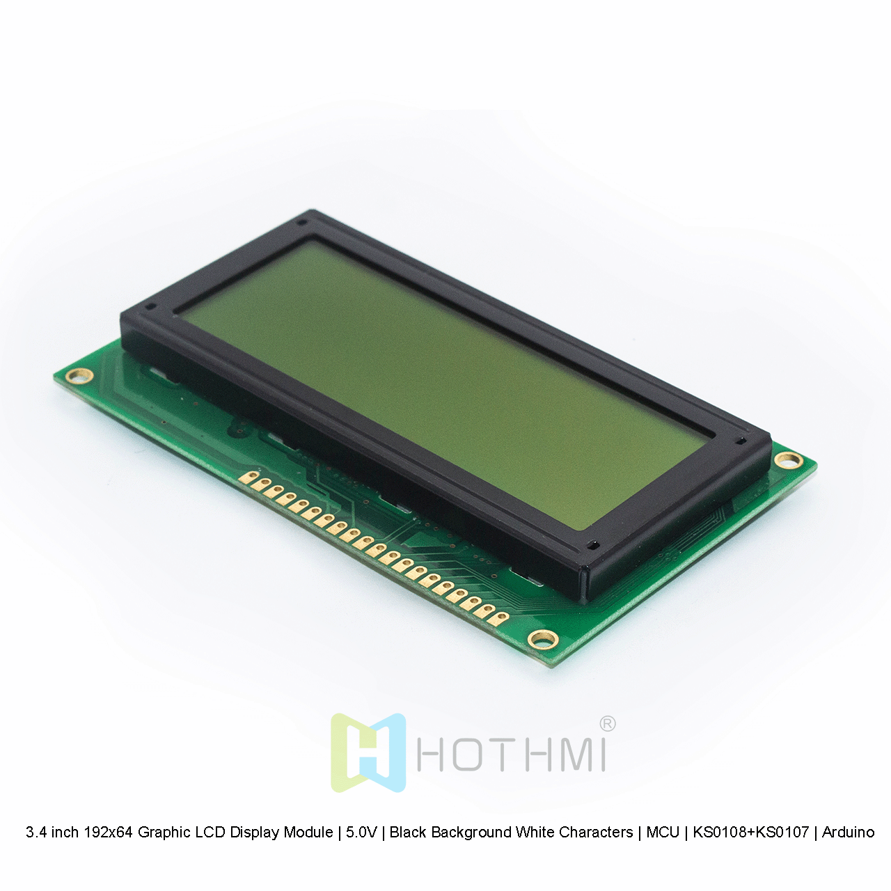 3.4 inch 192x64 Graphic LCD Display Module | 5.0V | Black Background White Characters | MCU | KS0108+KS0107 | Arduino