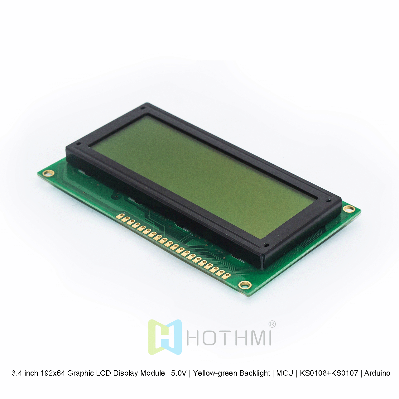 3.4 inch 192x64 Graphic LCD Display Module | 5.0V | Yellow-green Backlight | MCU | KS0108+KS0107 | Arduino