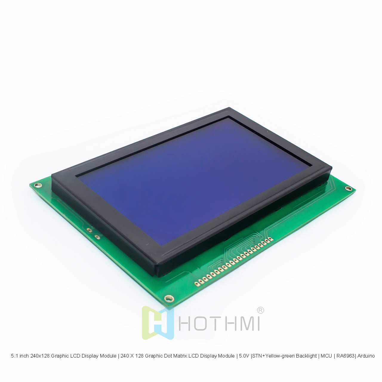 5.1 inch 240x128 Graphic LCD Display Module | 240 X 128 Graphic Dot Matrix LCD Display Module | 5.0V |STN+Yellow-green Backlight | MCU | RA6963| Arduino