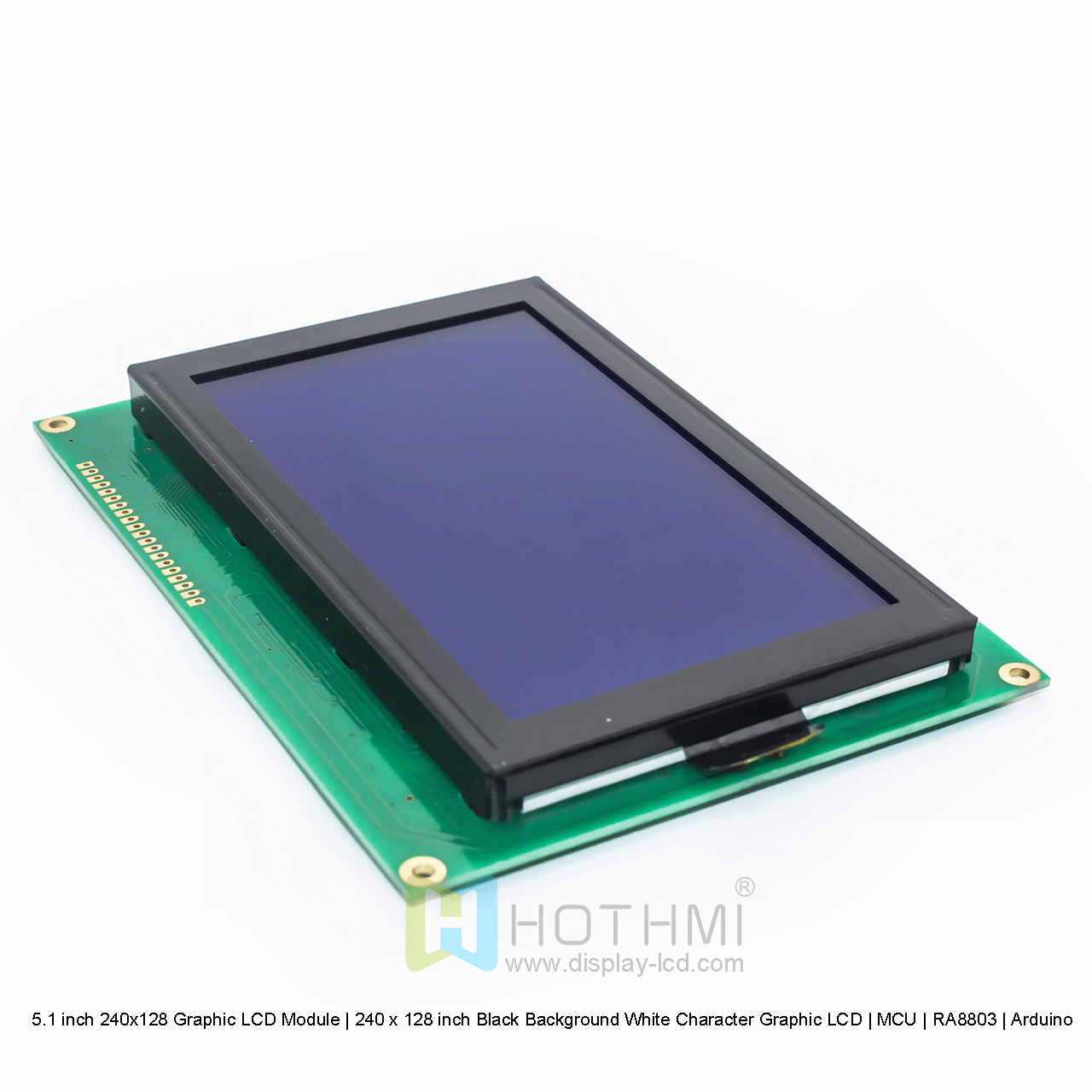 5.1 inch 240x128 Graphic LCD Module | 240 x 128 inch Black Background White Character Graphic LCD | MCU | RA8803 | Arduino