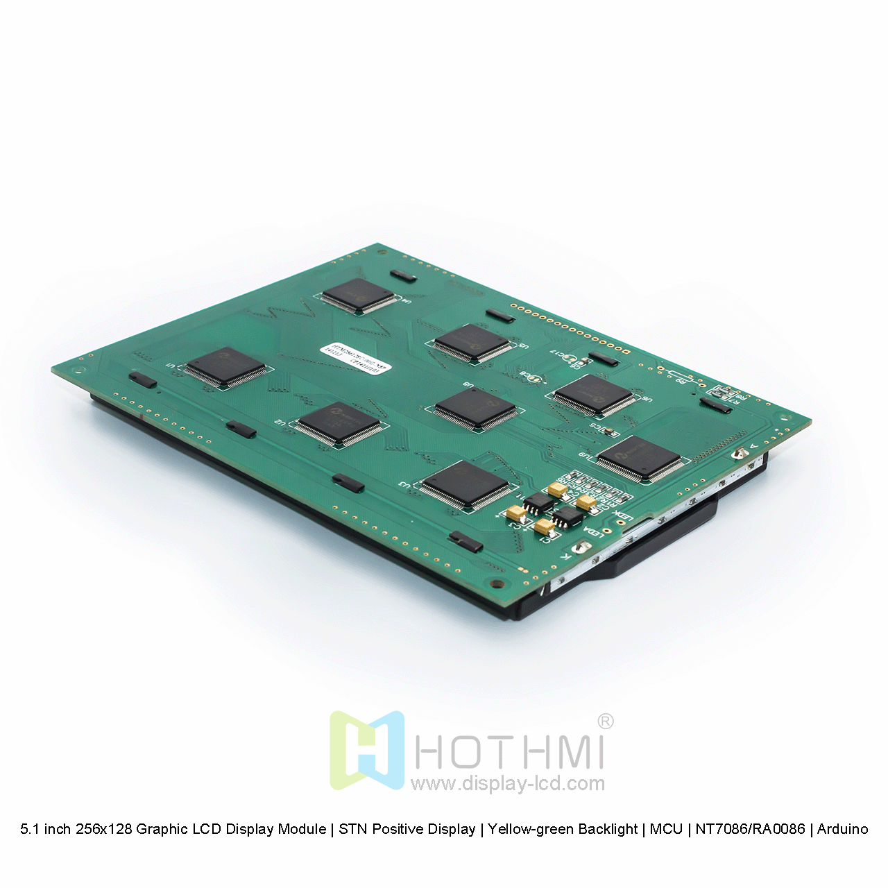 5.1 inch 256x128 Graphic LCD Display Module | STN Positive Display | Yellow-green Backlight | MCU | NT7086/RA0086 | Arduino