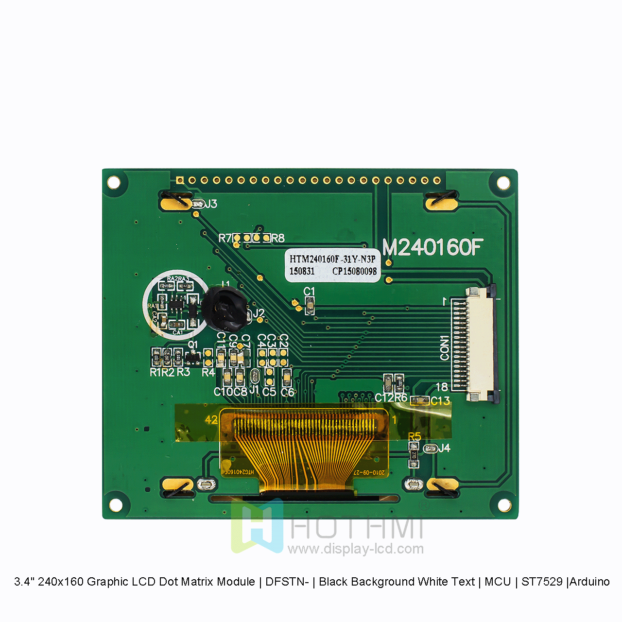 3.4" 240x160 Graphic LCD Dot Matrix Module | DFSTN- | Black Background White Text | MCU | ST7529 |Arduino