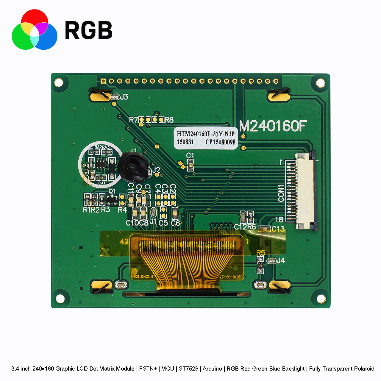 240x160 Graphic LCD Module | FSTN+With Color Backlight ST7529