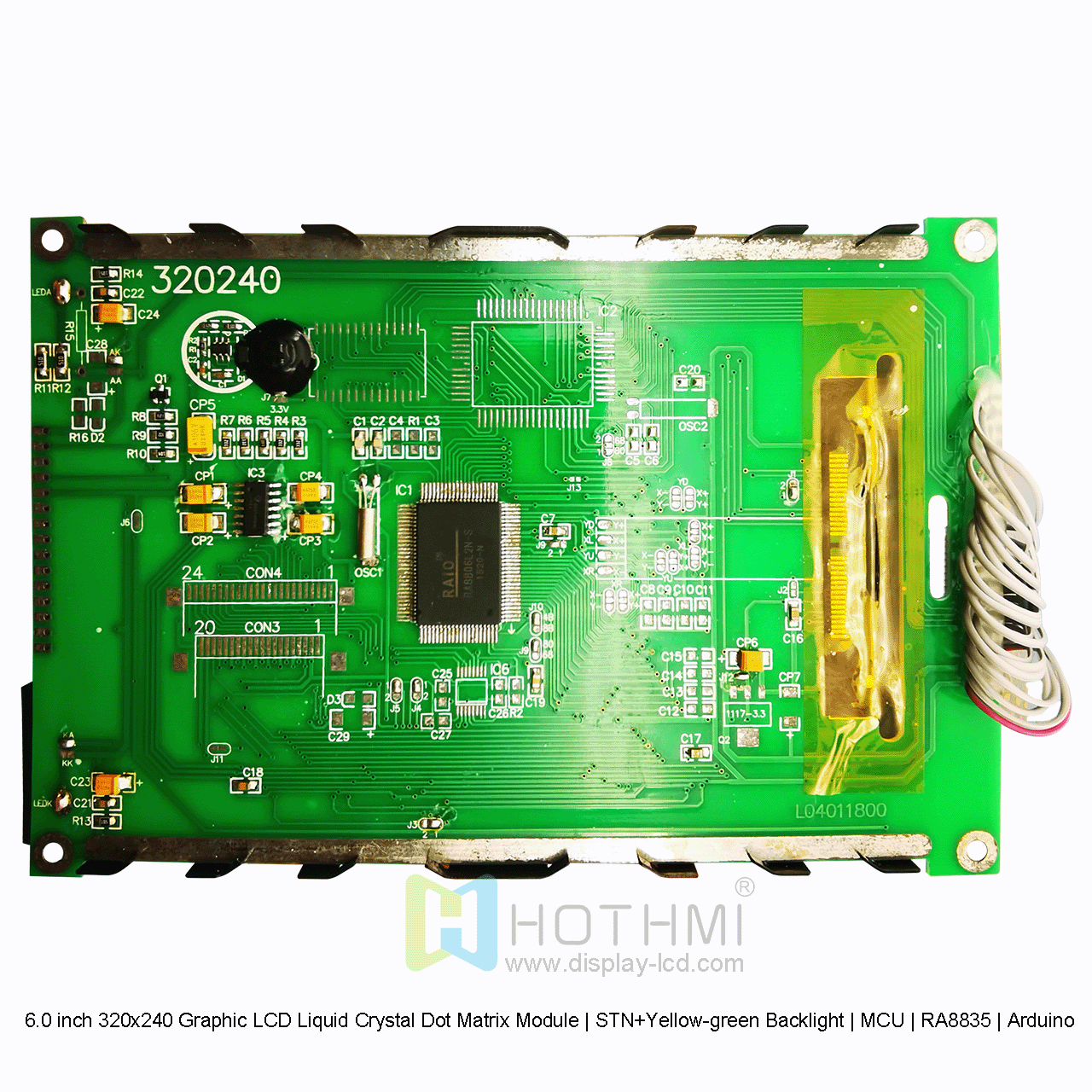 6.0 inch 320x240 Graphic LCD Liquid Crystal Dot Matrix Module | STN+Yellow-green Backlight | MCU | RA8835 | Arduino