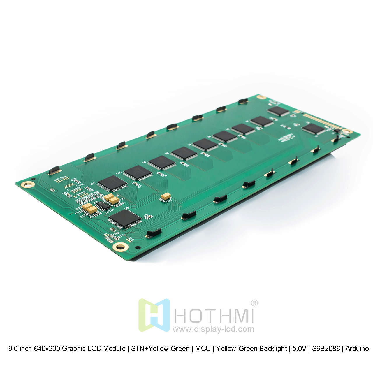 9.0 inch 640x200 Graphic LCD Module | STN+Yellow-Green | MCU | Yellow-Green Backlight | 5.0V | S6B2086 | Arduino