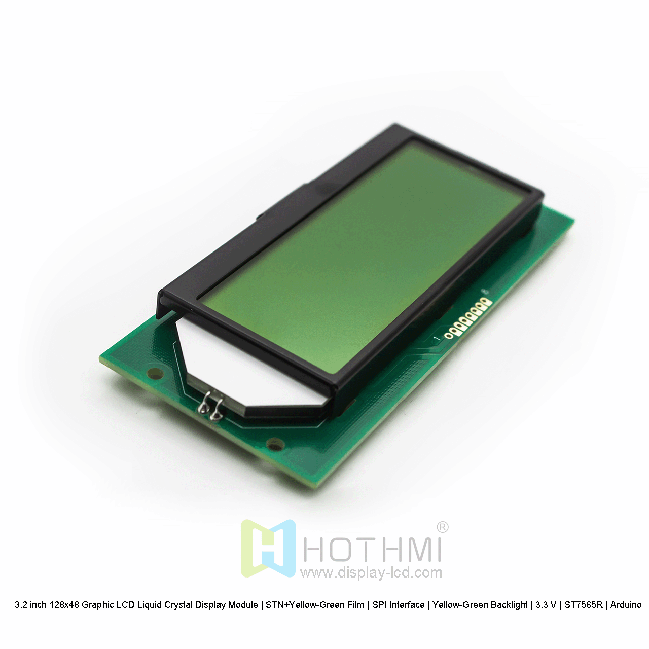 3.2 inch 128x48 Graphic LCD Liquid Crystal Display Module | STN+Yellow-Green Film | SPI Interface | Yellow-Green Backlight | 3.3 V | ST7565R | Arduino
