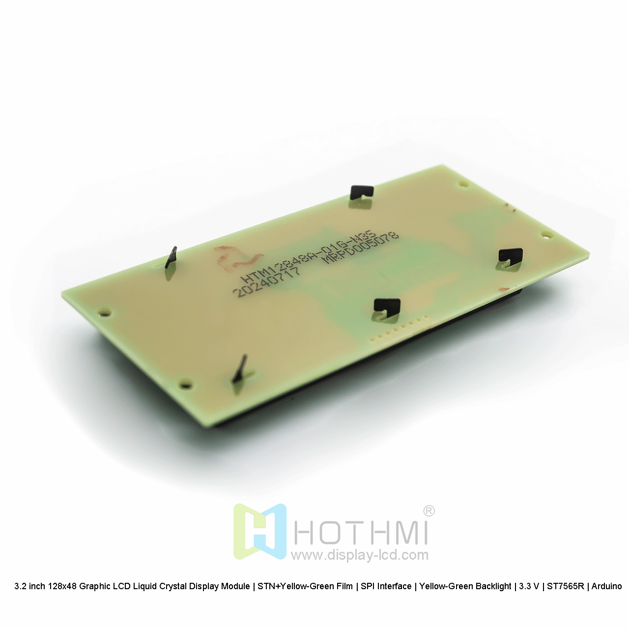 3.2 inch 128x48 Graphic LCD Liquid Crystal Display Module | STN+Yellow-Green Film | SPI Interface | Yellow-Green Backlight | 3.3 V | ST7565R | Arduino