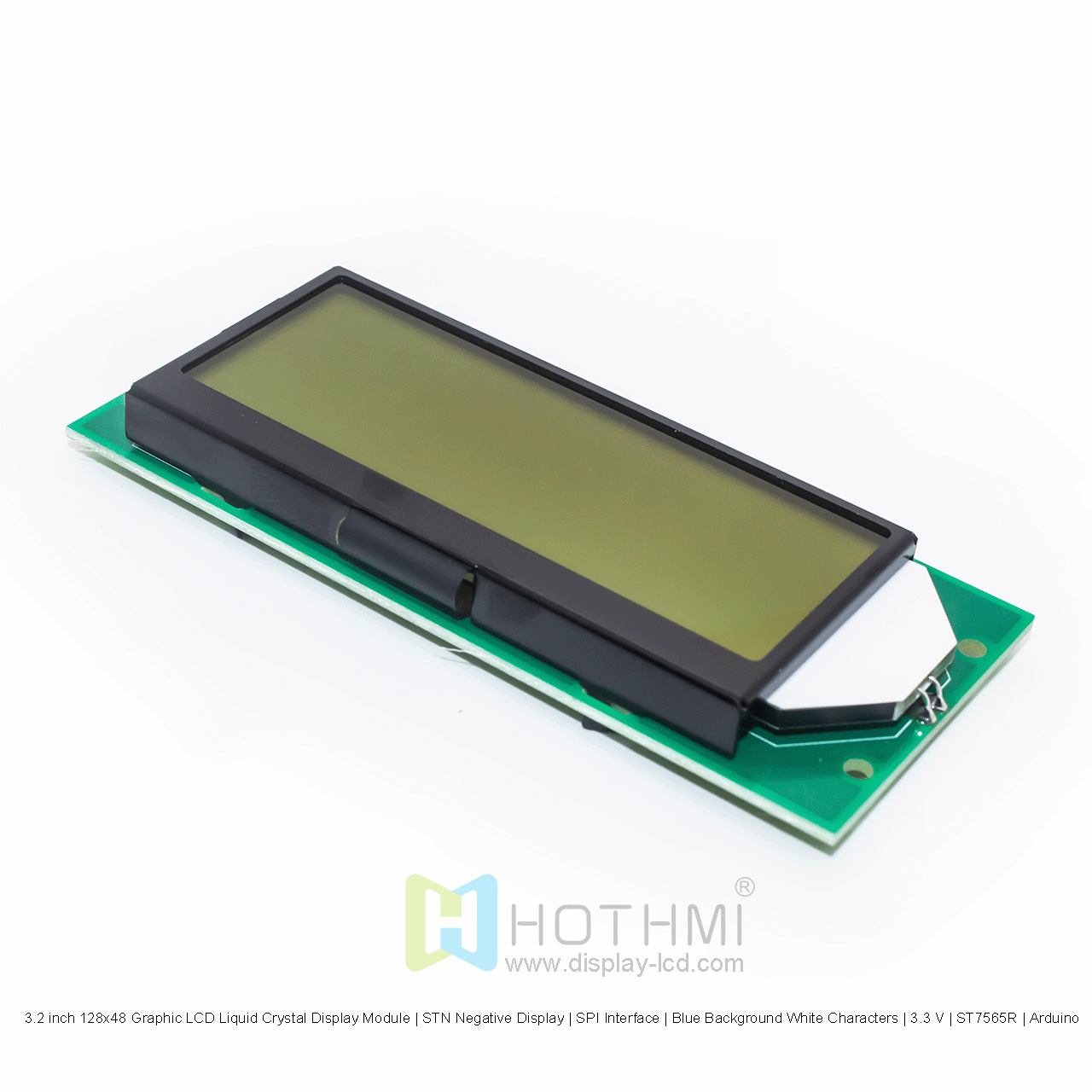 3.2 inch 128x48 Graphic LCD Liquid Crystal Display Module | STN Negative Display | SPI Interface | Blue Background White Characters | 3.3 V | ST7565R | Arduino