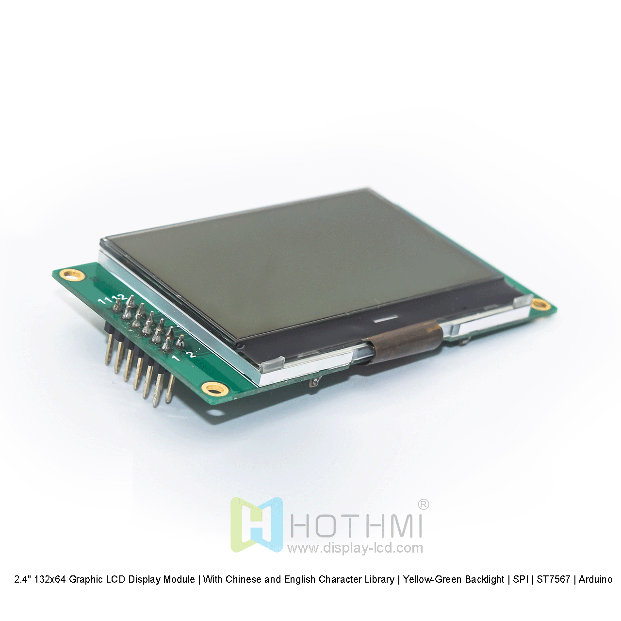 2.4" 132x64 Graphic LCD Display Module | With Chinese and English Character Library | Yellow-Green Backlight | SPI | ST7567 | Arduino