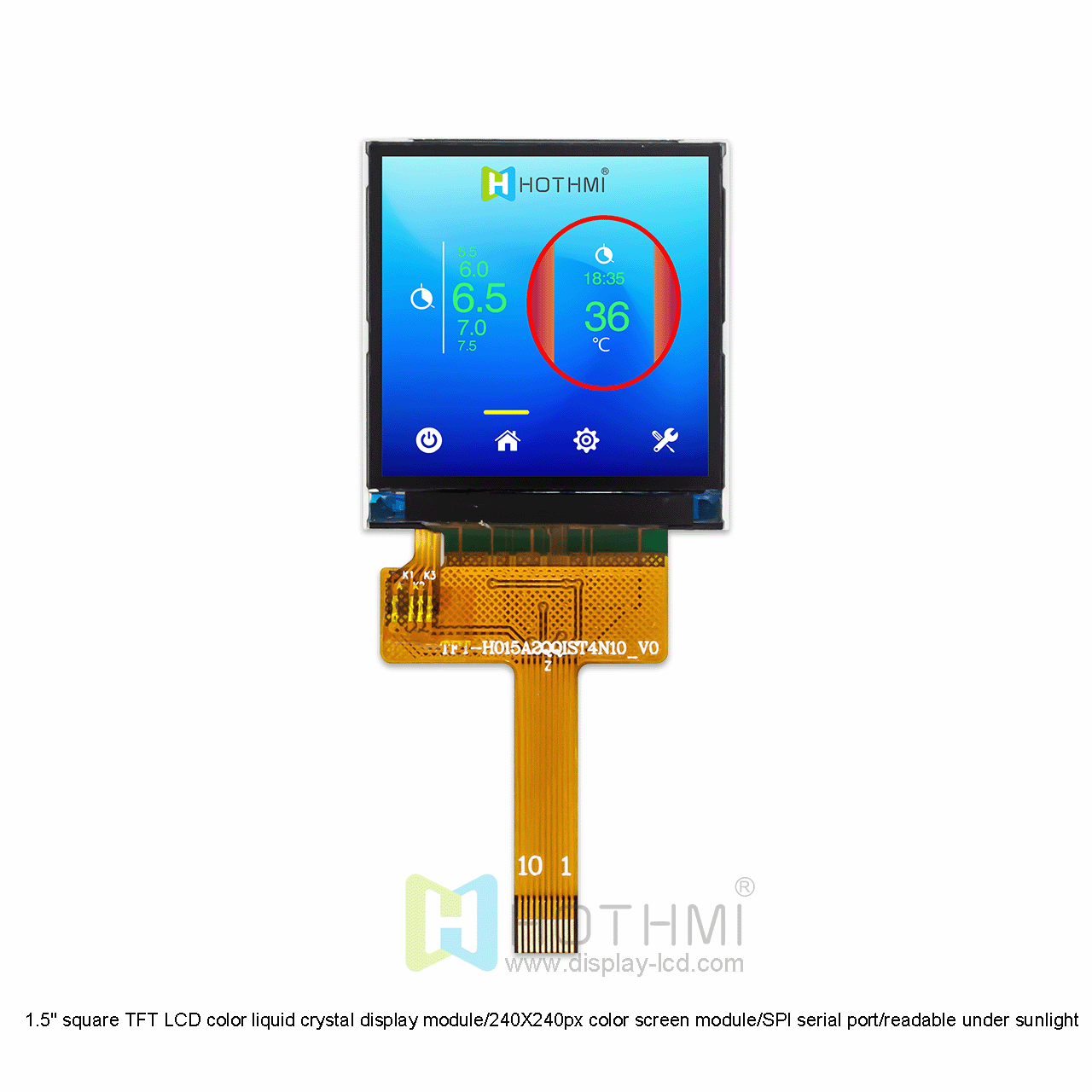 1.54" TFT LCD Display Module | 240X240 Square Panel For Wearable Devices
