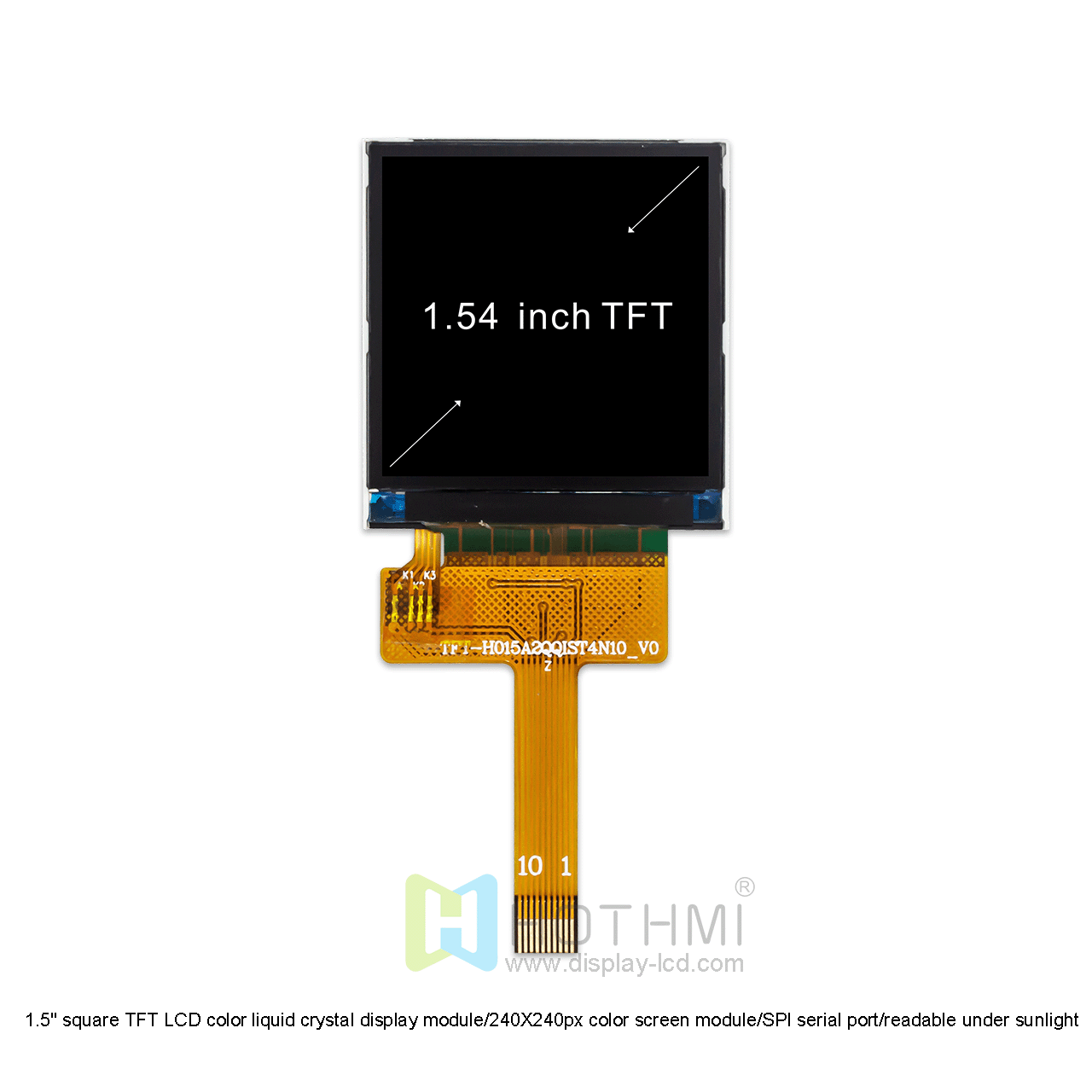 1.54" TFT LCD Display Module | 240X240 Square Panel For Wearable Devices