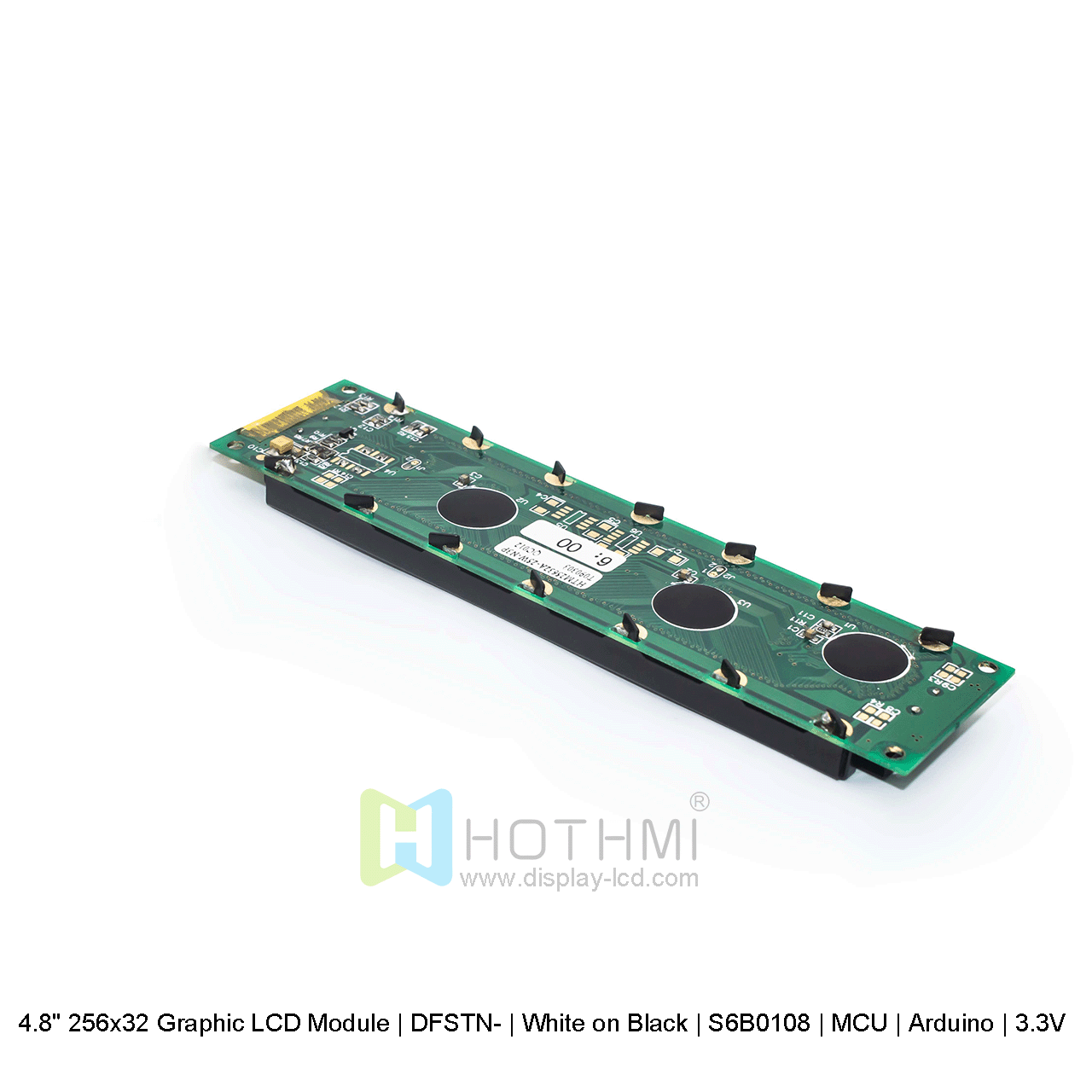 Graphic LCD Module | DFSTN- | 4.8" 256x32 White on Black | S6B0108 | MCU | Arduino | 3.3V