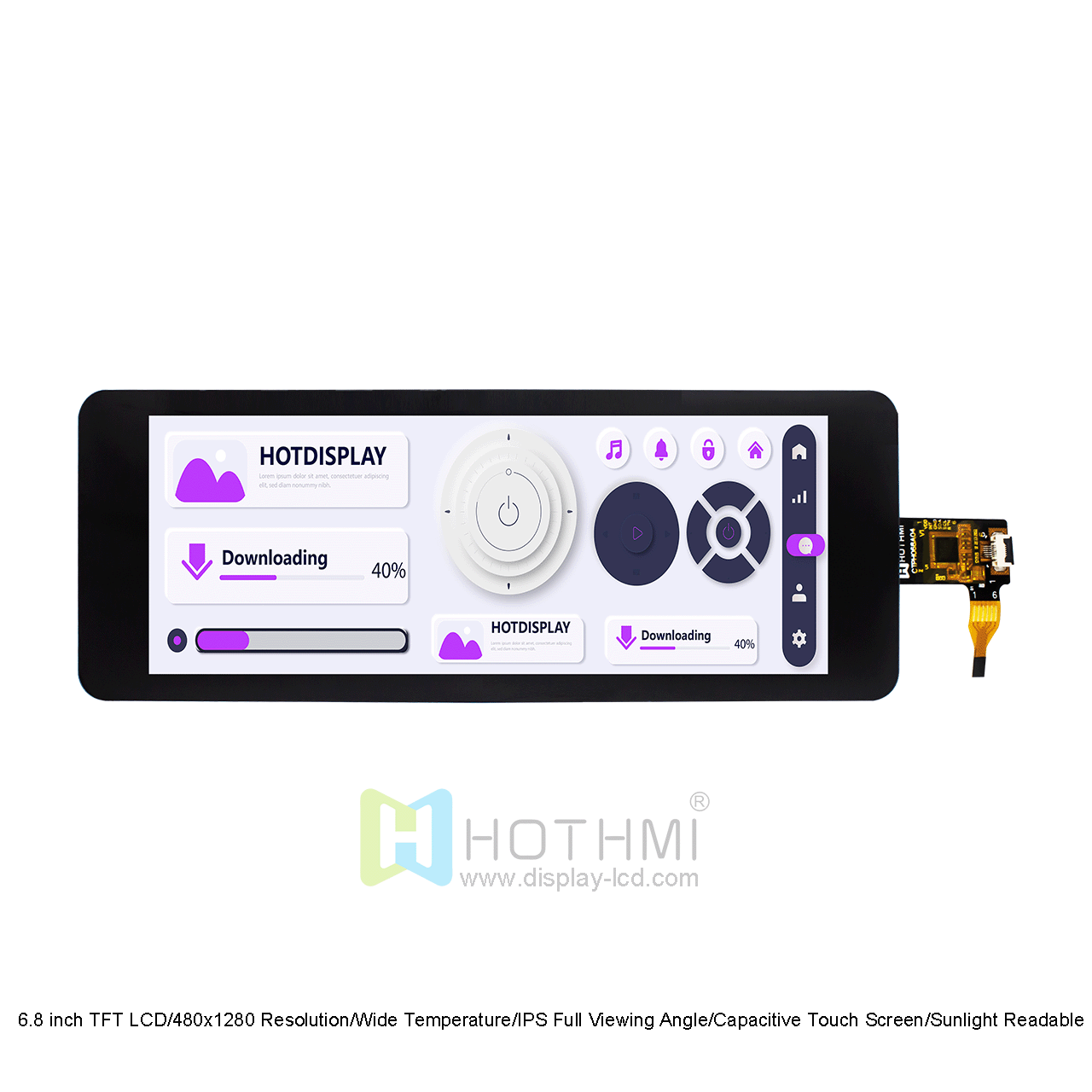 6.8 inch TFT LCD Display | 480x1280 Resolution With ST7701