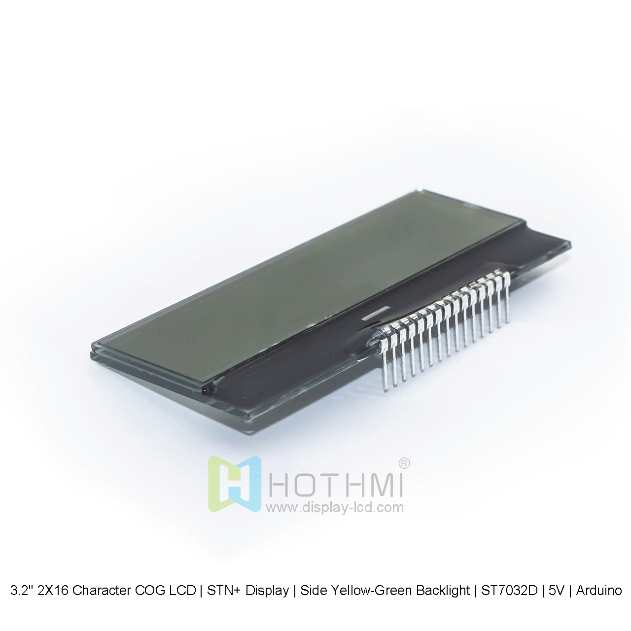 Character COG LCD 3.2" 2X16 | STN+ Display | Side Yellow-Green Backlight | ST7032D | 5V | Arduino