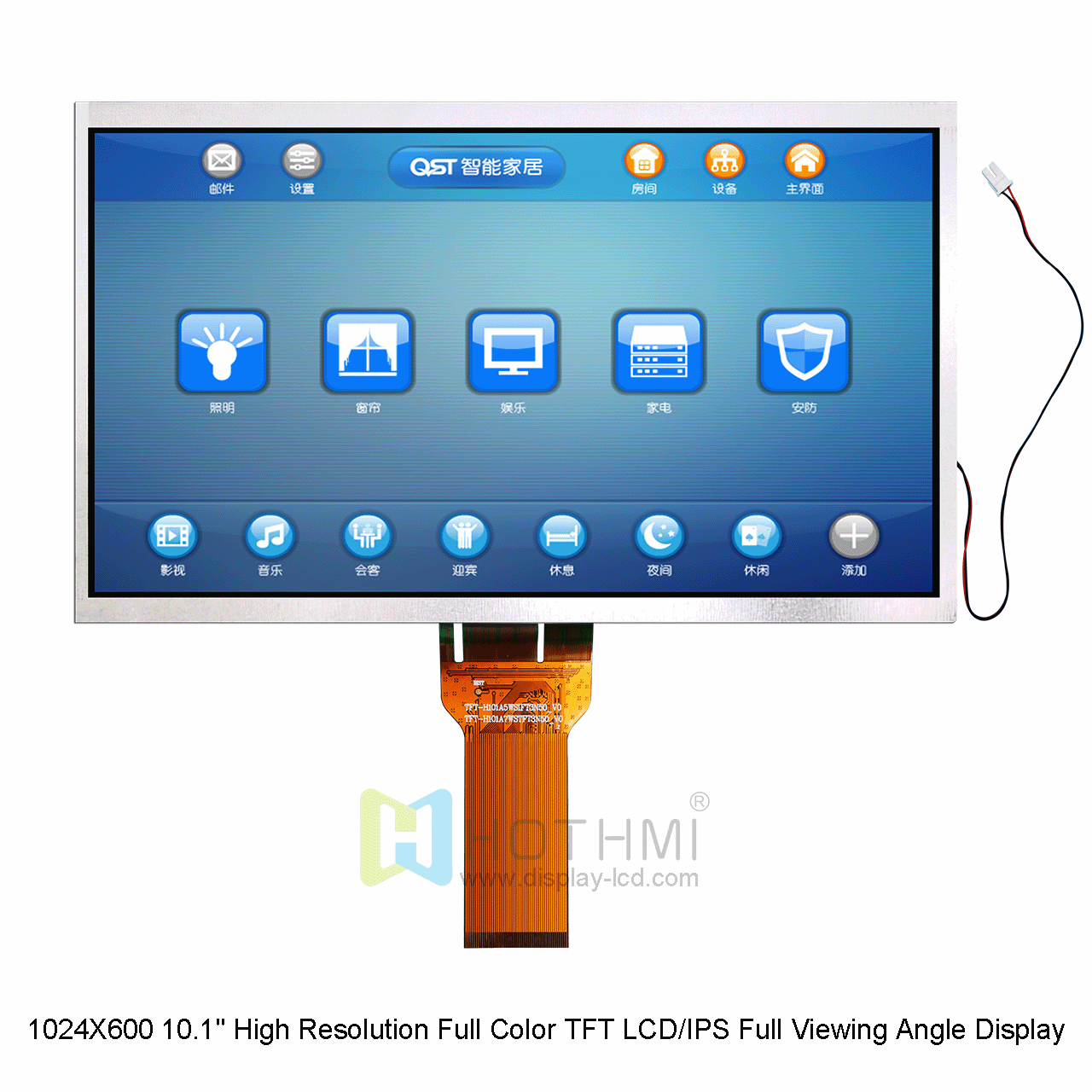 10.1 Inch 1024x600 IPS LCD Display | RGB Interface TFT Screen