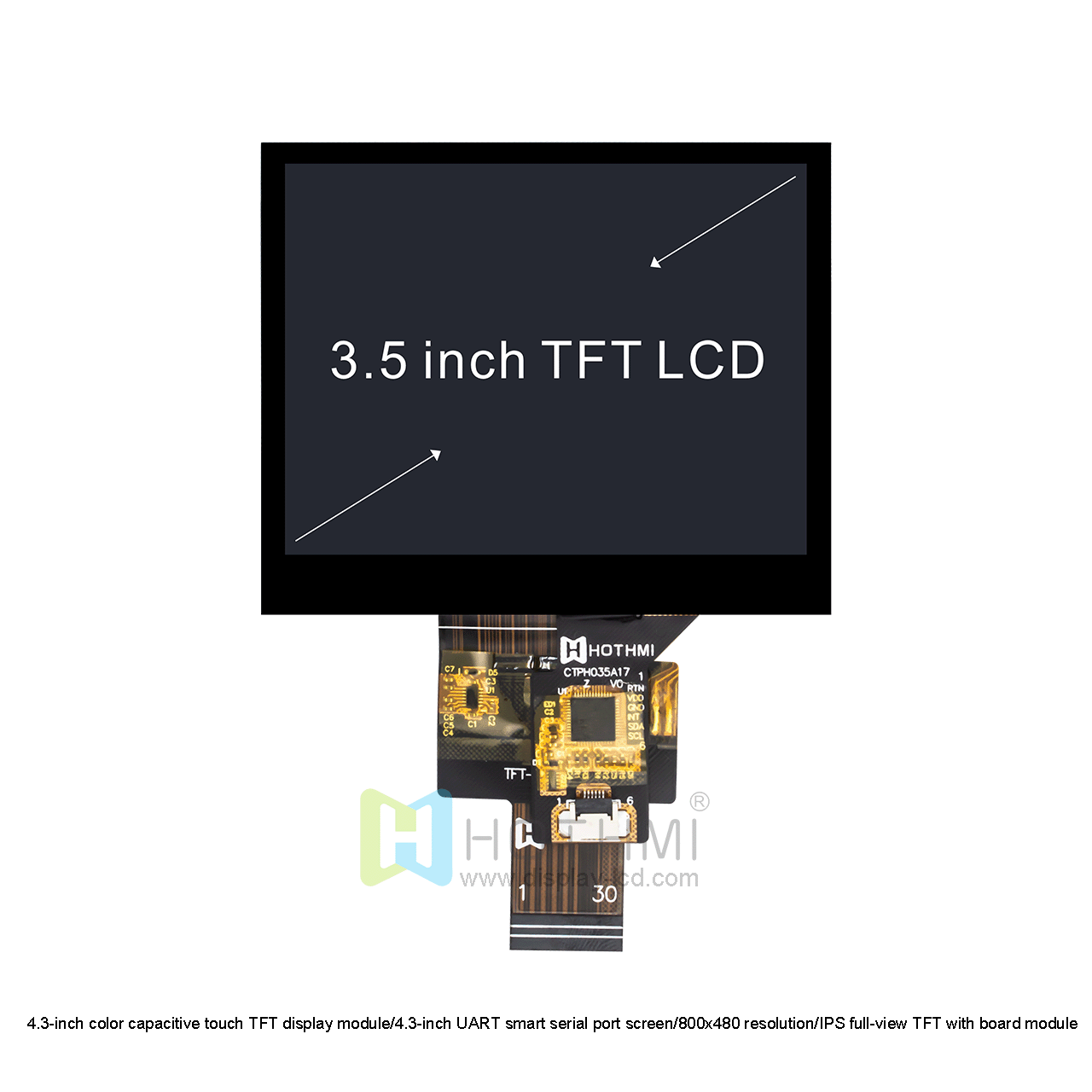 3.5 Inch 640x480 TFT LCD With Capacitive Touch Screen LVDS Interface