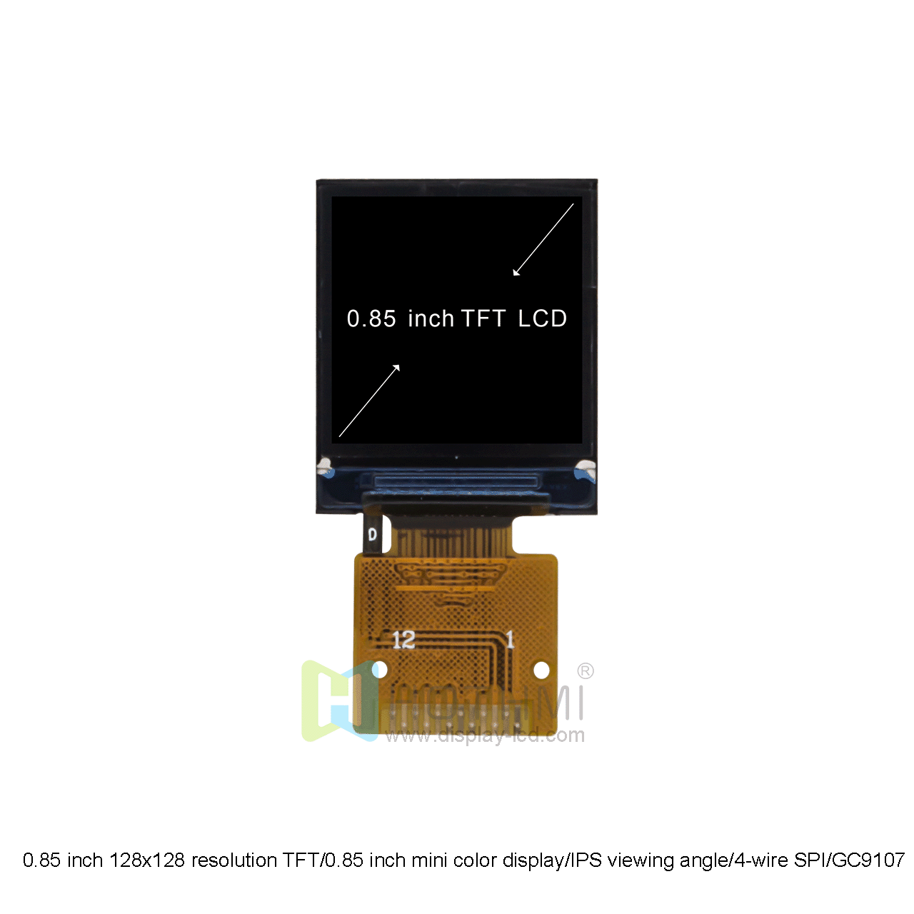 0.85 Inch TFT LCD Display | 128x128 SPI Interface With GC9107