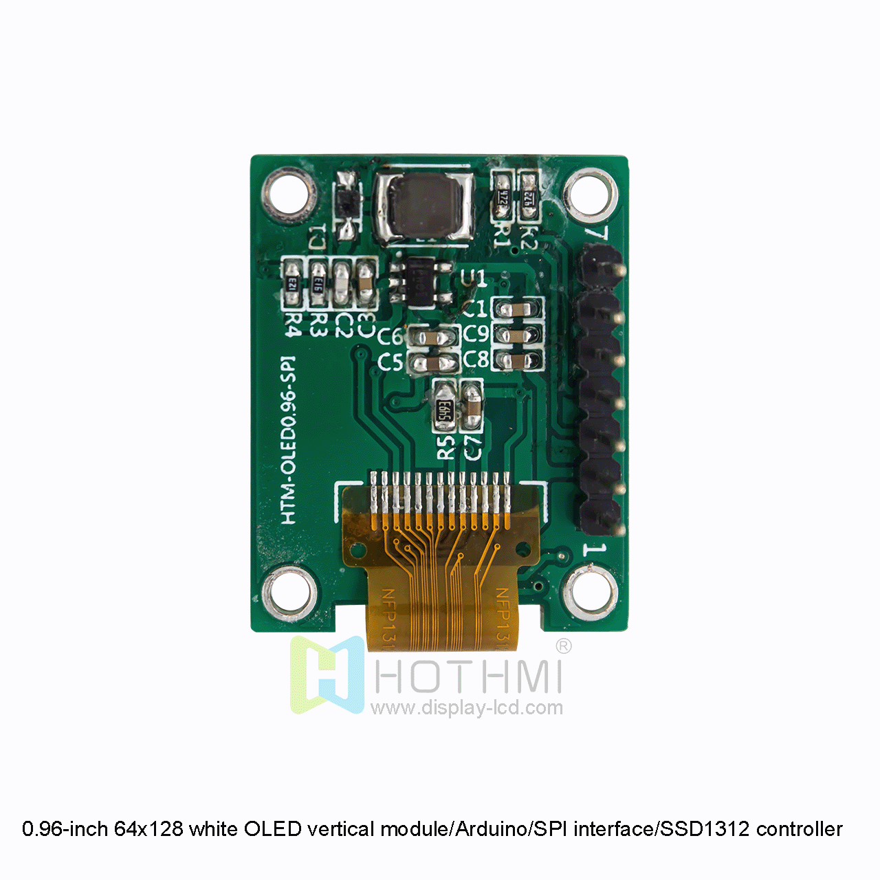 0.96-inch 64x128 white OLED display/graphic dot matrix OLED vertical screen module/Arduino/SPI interface/7-pin connector/SSD1312 controller