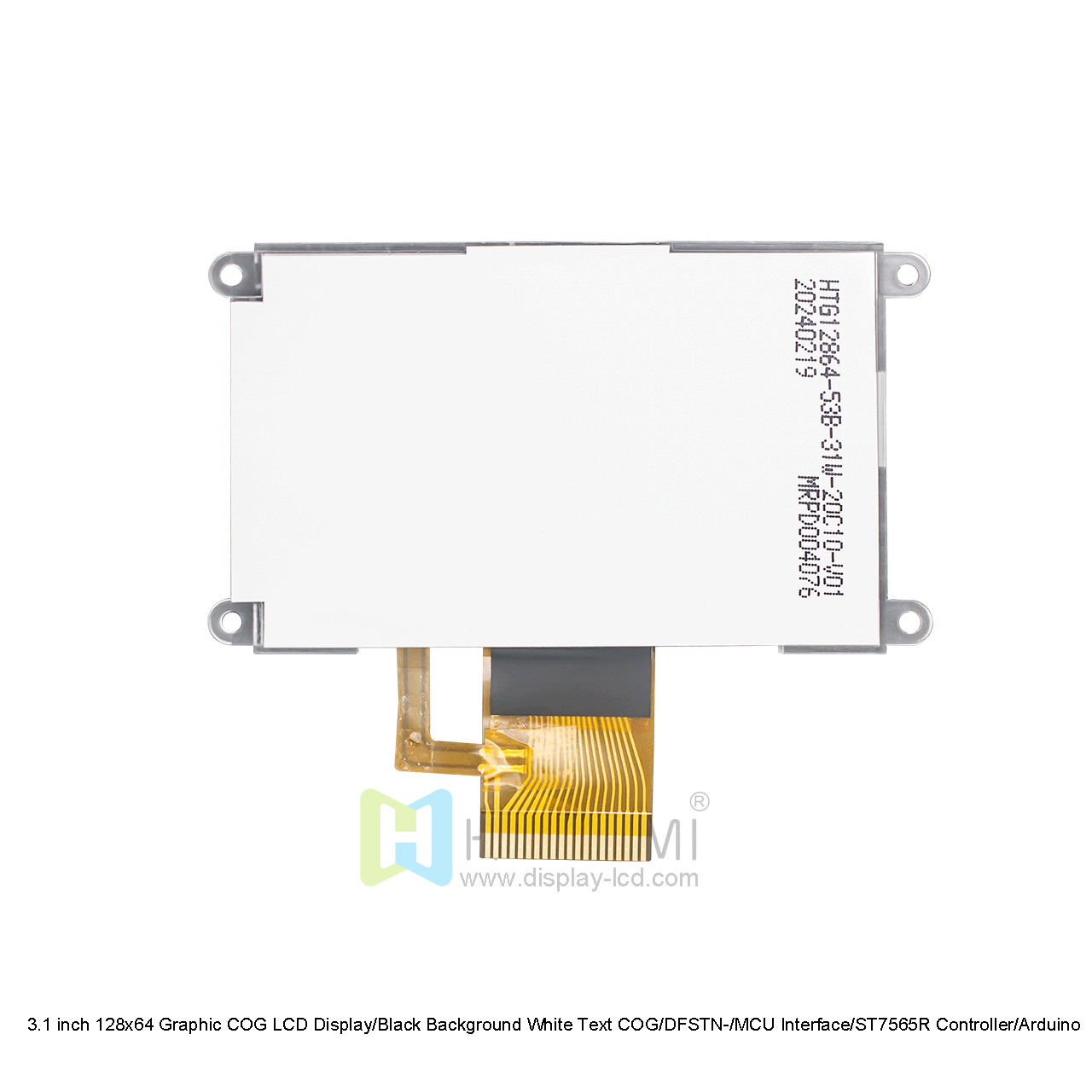 3.1 inch 128x64 Graphic COG LCD Display/Black Background White Text COG/DFSTN-/MCU Interface/ST7565R Controller/Arduino