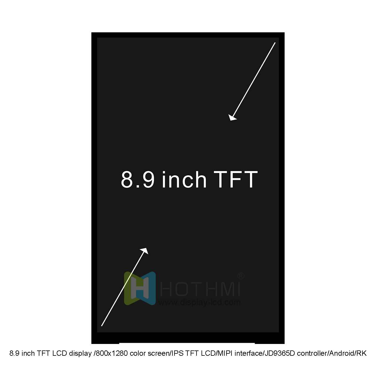 8.9 Inch TFT LCD Display | 800x1280 Resolution With JD9365D Controller
