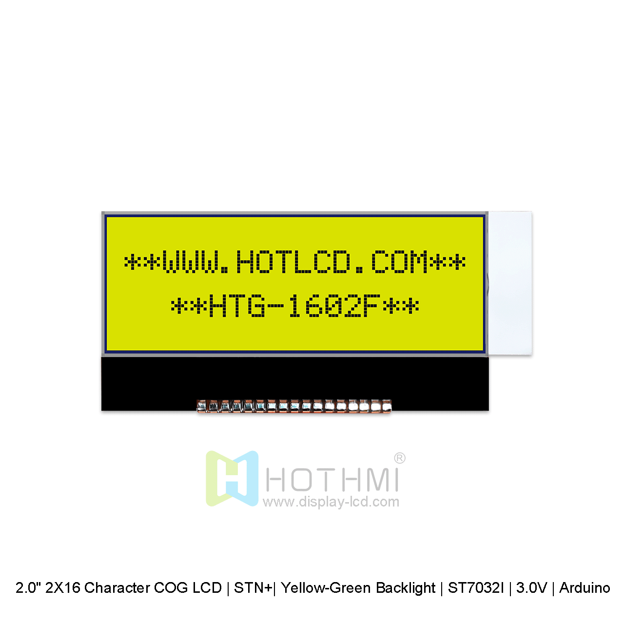 16x2 Character COG LCD | STN+Yellow-Green Backlight